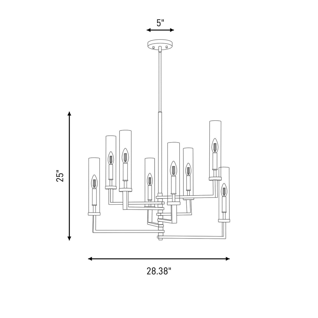 Savoy House - 1-2139-8-67 - Eight Light Chandelier - Folsom - Matte Black with Polished Chrome Accents