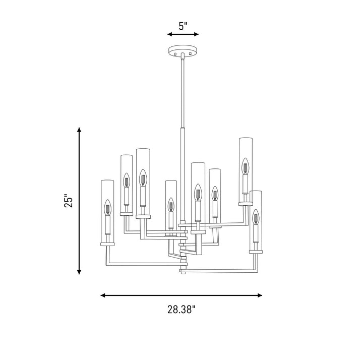 Savoy House - 1-2139-8-67 - Eight Light Chandelier - Folsom - Matte Black with Polished Chrome Accents