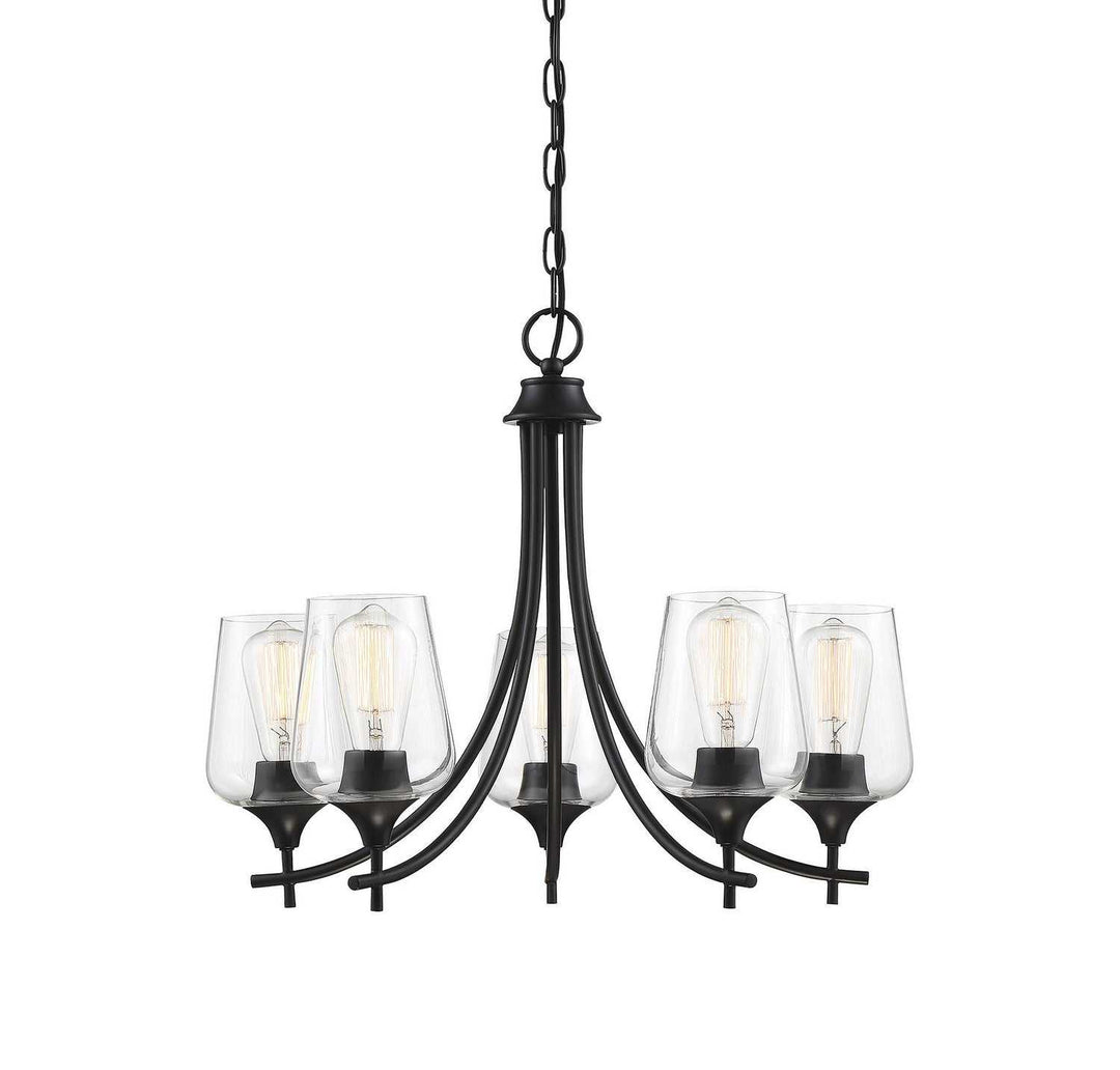 Octave Five Light Chandelier in Black Savoy House