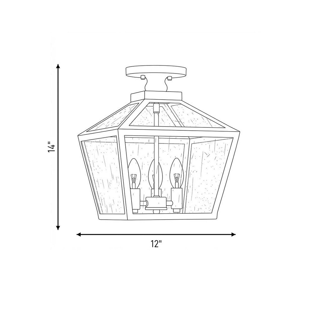 Savoy House - 5-105-BK - Three Light Flush Mount - Woodstock - Black