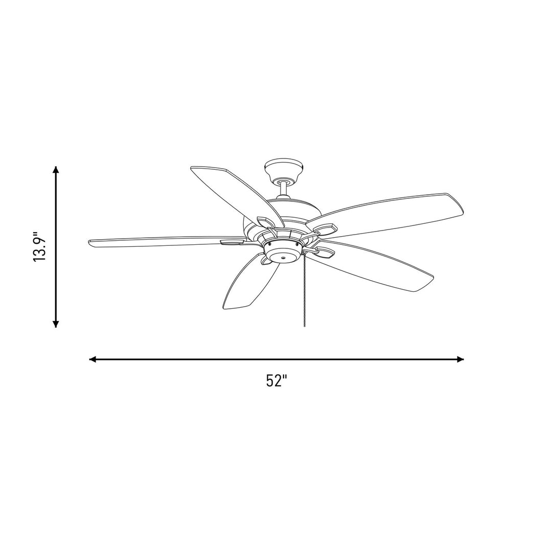 Meridian - M2016MBK - 52" Ceiling Fan - Wind Star - Matte Black