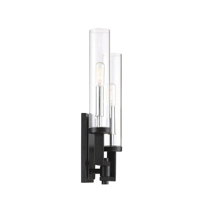 Savoy House - 9-2134-2-67 - Two Light Wall Sconce - Folsom - Matte Black w/Polished Chrome