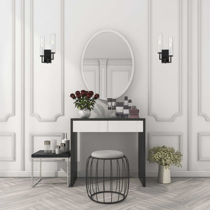 Savoy House - 9-2134-2-67 - Two Light Wall Sconce - Folsom - Matte Black w/Polished Chrome