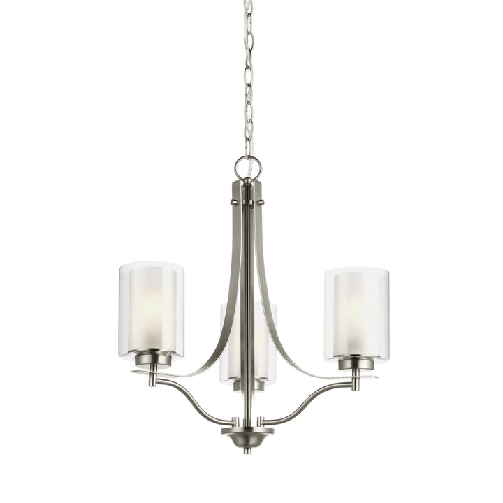 Generation Lighting Canada - 3137303EN3-962 - Three Light Chandelier - Elmwood Park - Brushed Nickel