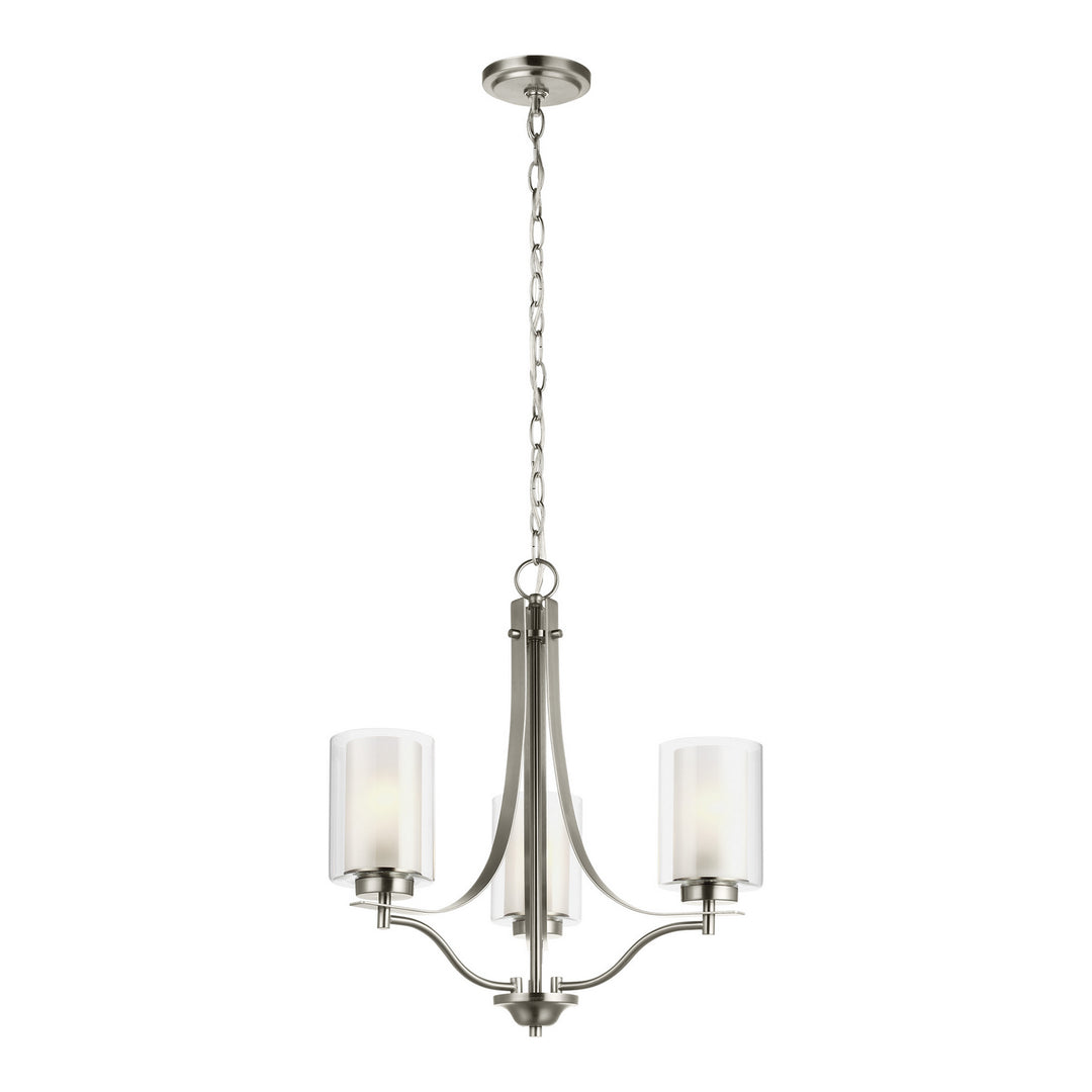 Generation Lighting Canada - 3137303EN3-962 - Three Light Chandelier - Elmwood Park - Brushed Nickel