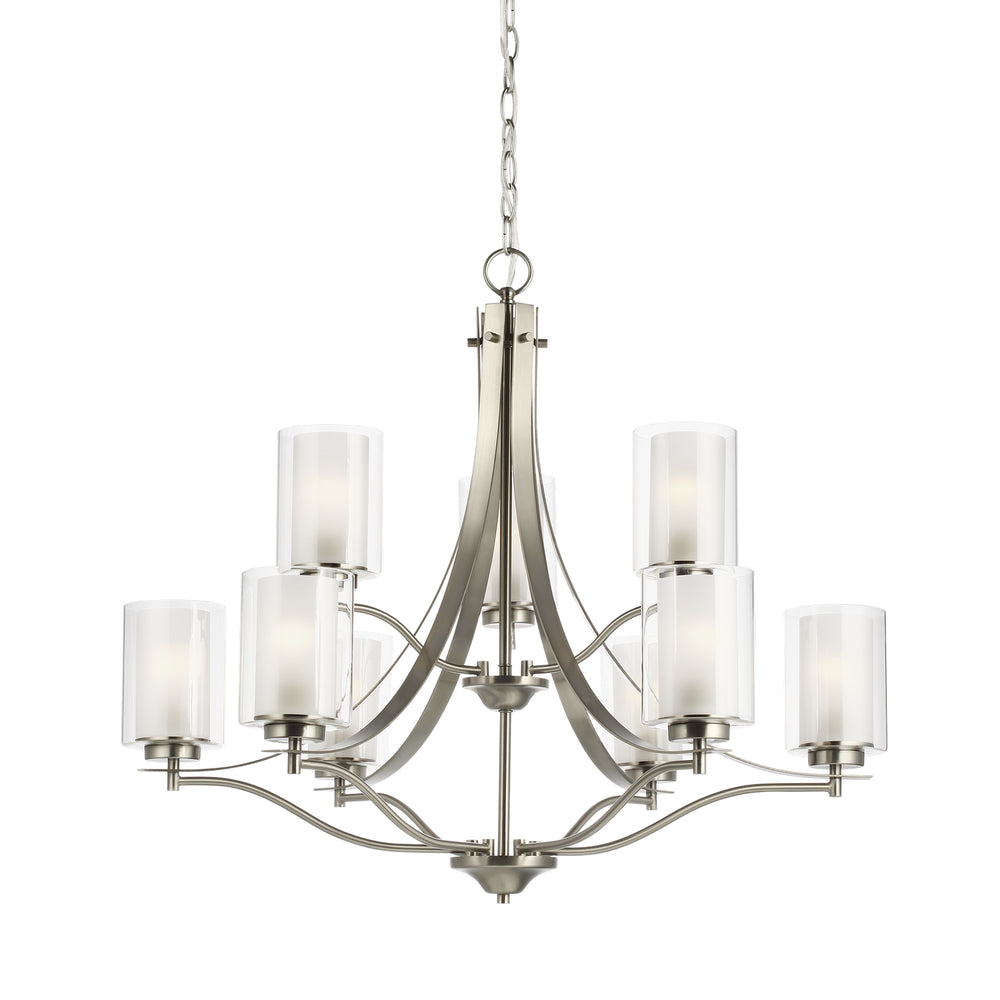 Generation Lighting Canada - 3137309-962 - Nine Light Chandelier - Elmwood Park - Brushed Nickel
