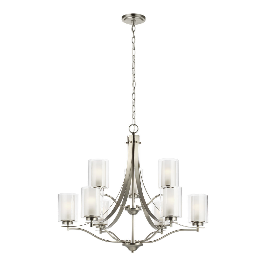 Generation Lighting Canada - 3137309-962 - Nine Light Chandelier - Elmwood Park - Brushed Nickel