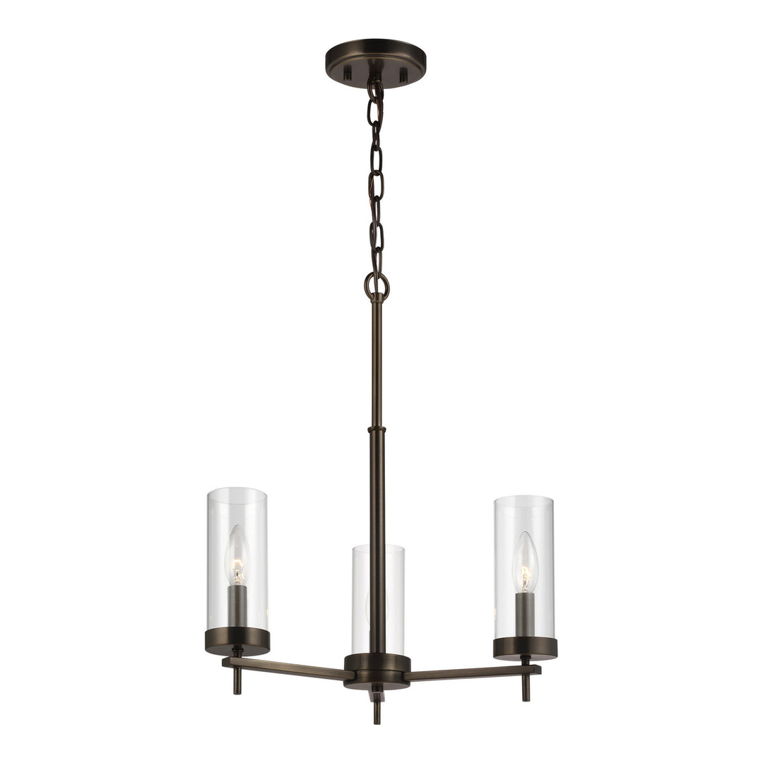 Zire Three Light Chandelier in Brushed Oil Rubbed Bronze - available from The Lighting Shoppe, trusted by Canadian homeowners