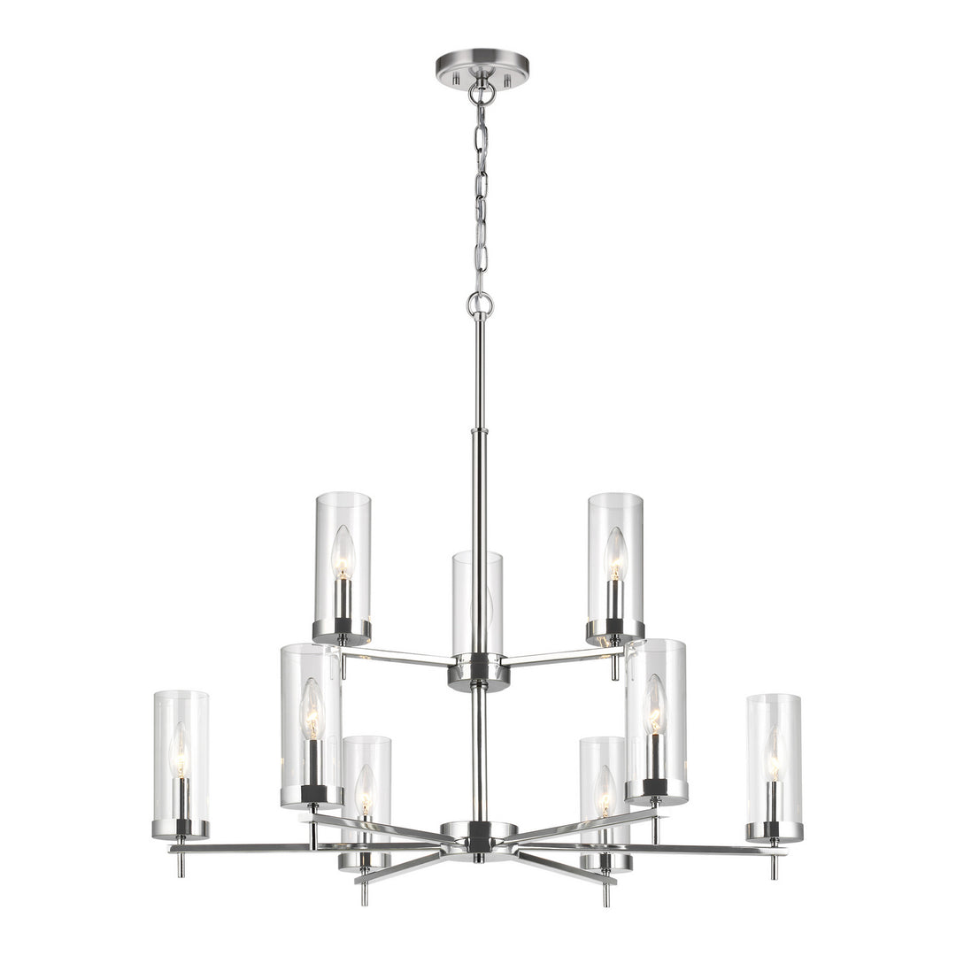 Zire Nine Light Chandelier in Chrome - available from The Lighting Shoppe, trusted by Canadian homeowners