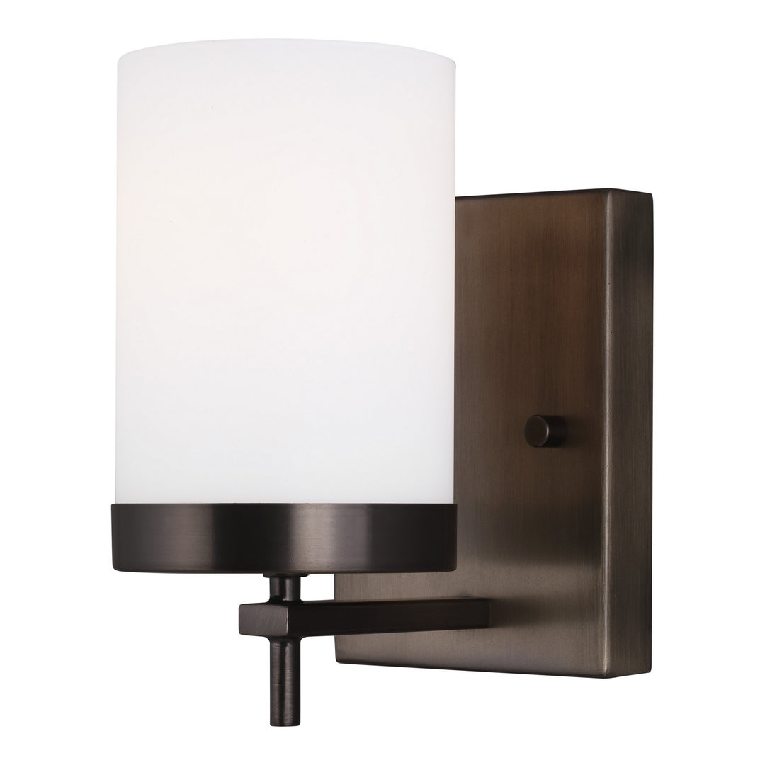 Zire One Light Wall / Bath Sconce in Brushed Oil Rubbed Bronze - available from The Lighting Shoppe, trusted by Canadian homeowners