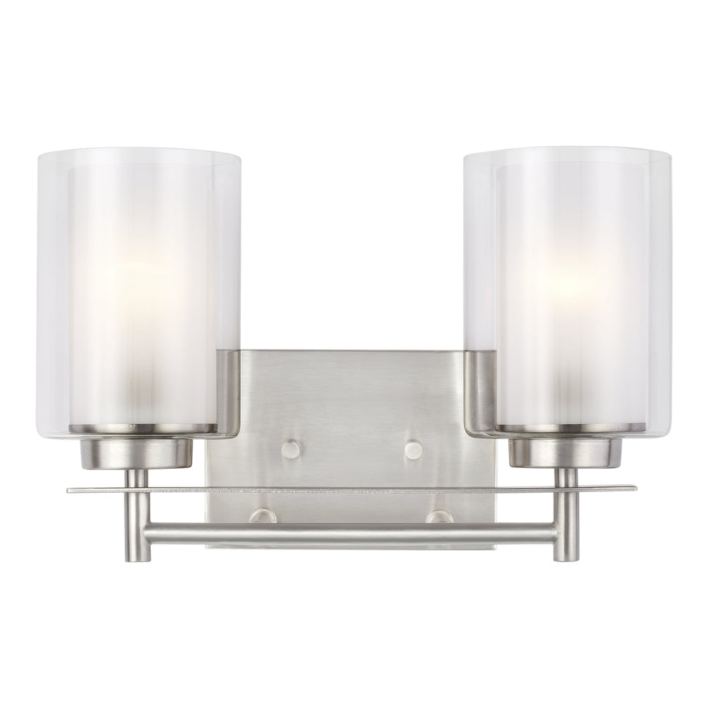 Generation Lighting Canada - 4437302-962 - Two Light Wall / Bath - Elmwood Park - Brushed Nickel
