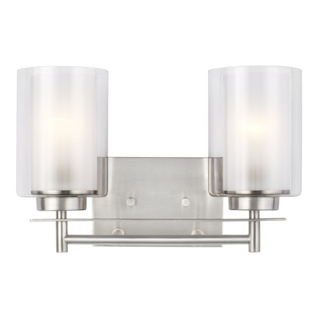 Generation Lighting Canada - 4437302EN3-962 - Two Light Wall / Bath - Elmwood Park - Brushed Nickel