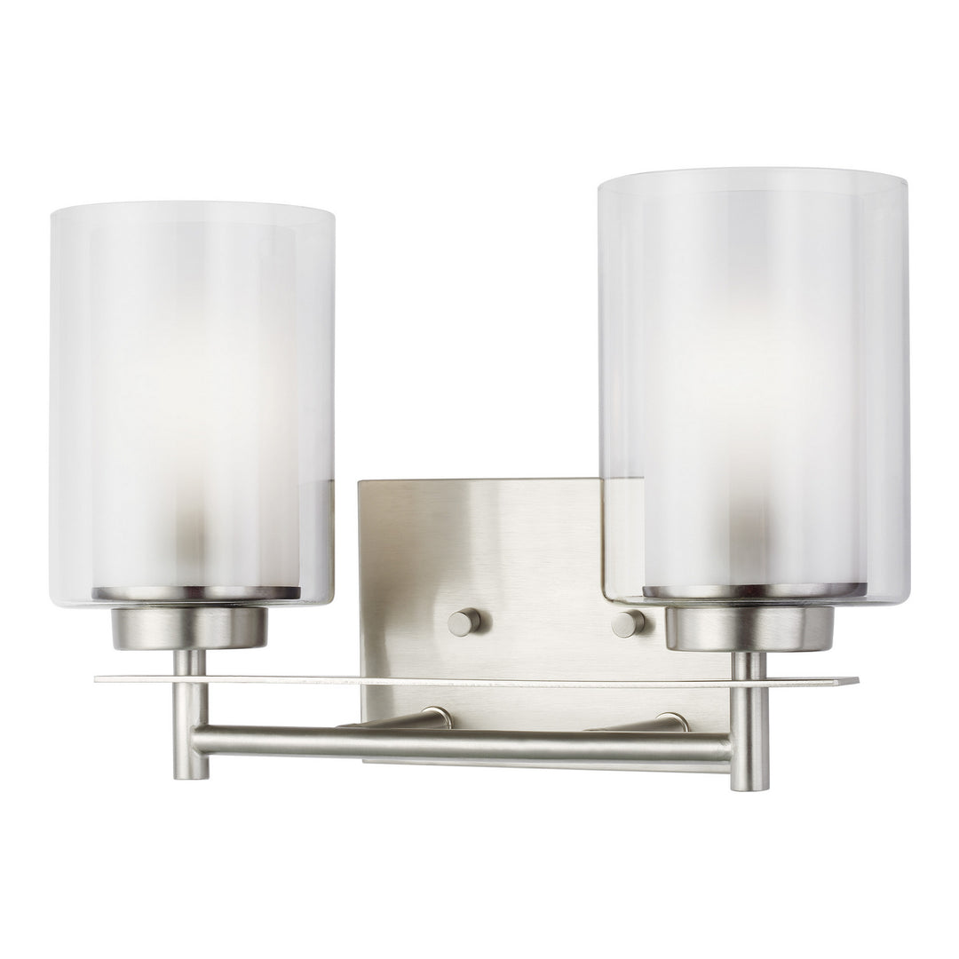 Generation Lighting Canada - 4437302EN3-962 - Two Light Wall / Bath - Elmwood Park - Brushed Nickel