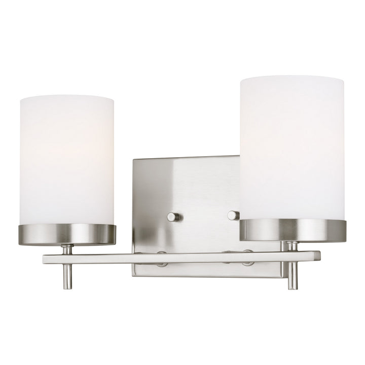 Zire Two Light Wall / Bath in Brushed Nickel - available from The Lighting Shoppe, trusted by Canadian homeowners