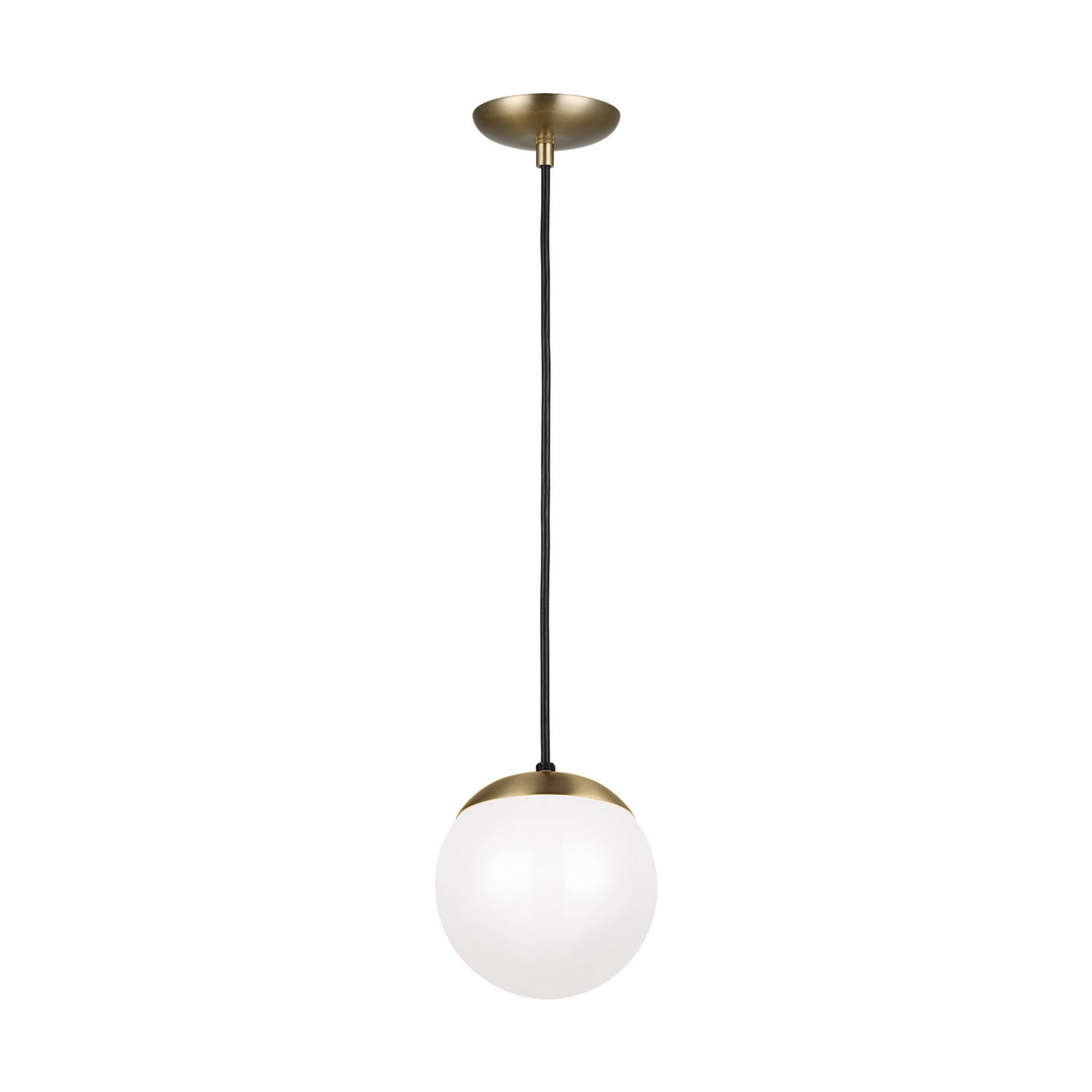 Leo - Hanging Globe One Light Pendant in Satin Brass - available from The Lighting Shoppe, trusted by Canadian homeowners