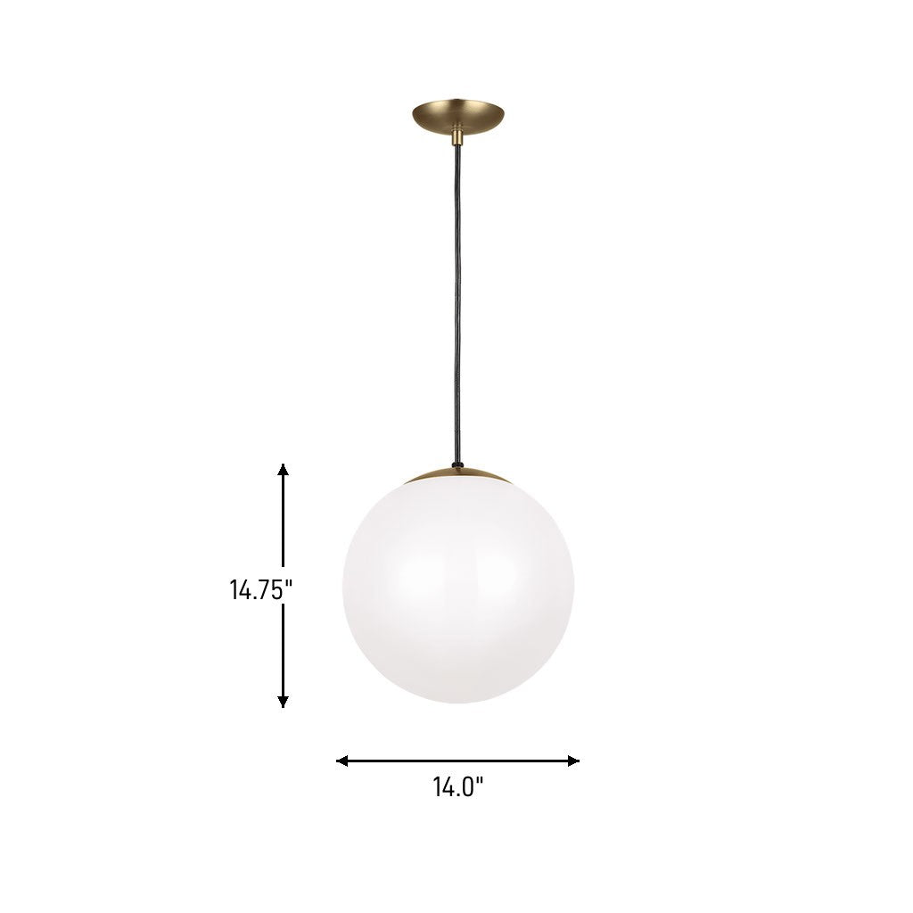 Visual Comfort Studio Canada - 6024-848 - One Light Pendant - Leo - Hanging Globe - Satin Brass