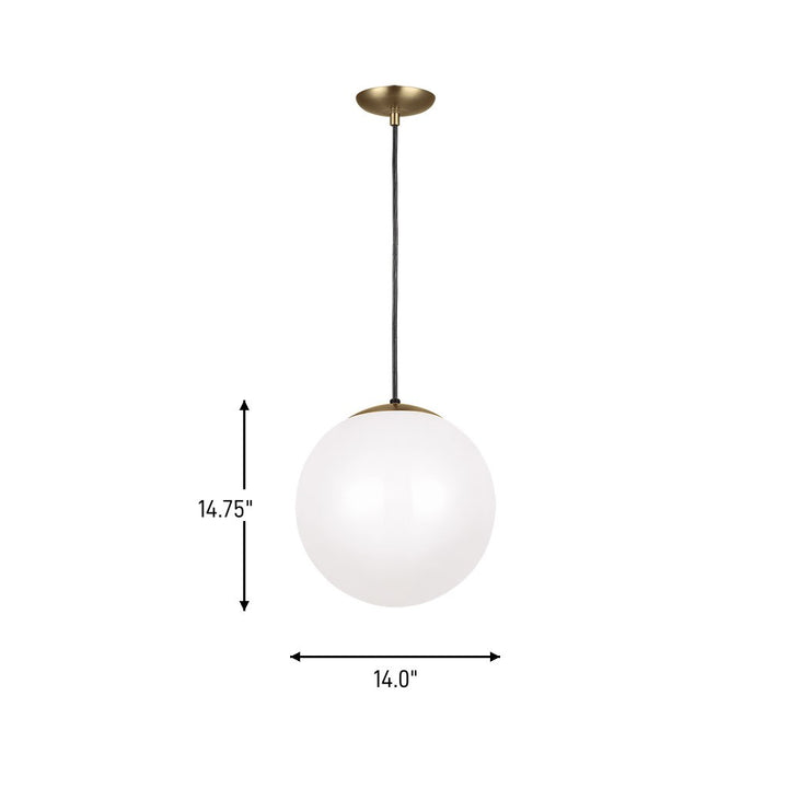 Visual Comfort Studio Canada - 6024-848 - One Light Pendant - Leo - Hanging Globe - Satin Brass