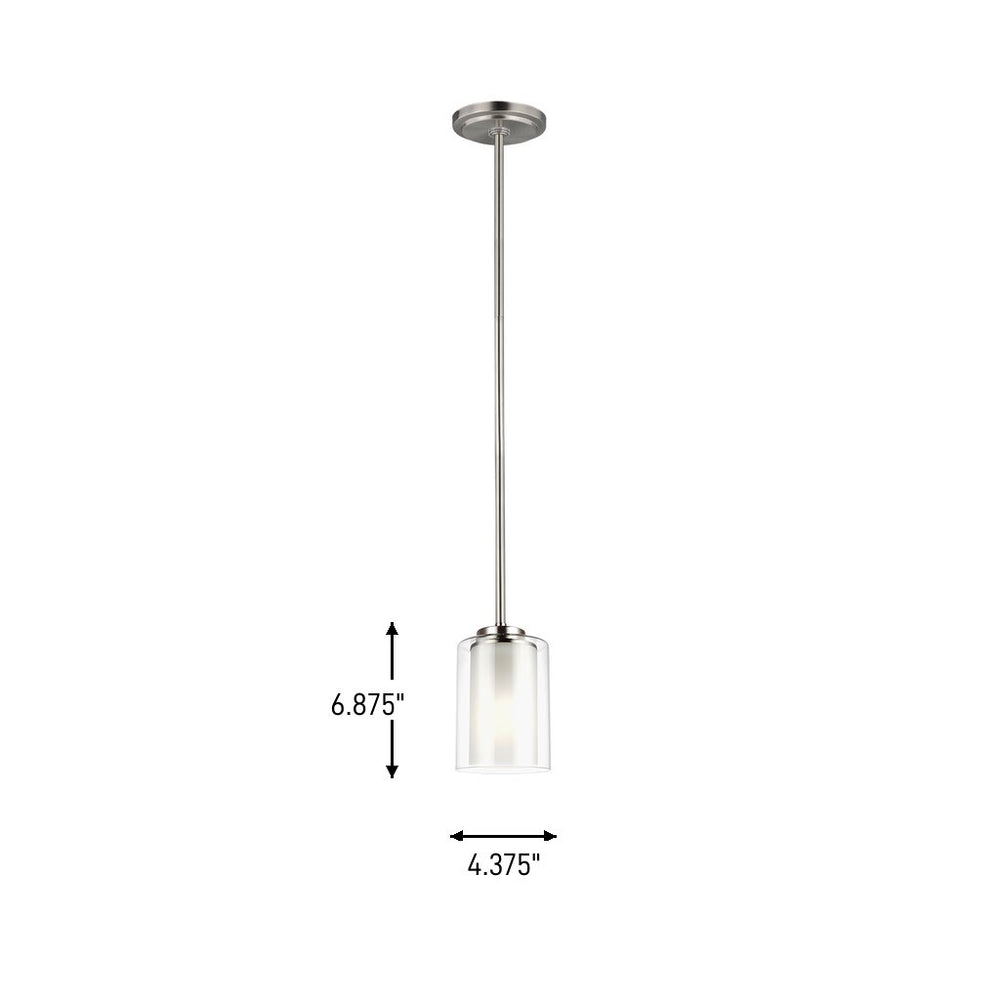 Generation Lighting Canada - 6137301-962 - One Light Mini-Pendant - Elmwood Park - Brushed Nickel