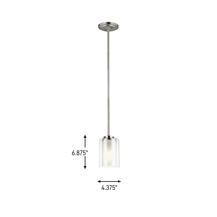 Generation Lighting Canada - 6137301-962 - One Light Mini-Pendant - Elmwood Park - Brushed Nickel