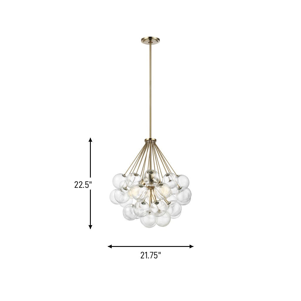 Visual Comfort Studio Canada - 6514303-848 - Three Light Pendant - Bronzeville - Satin Brass