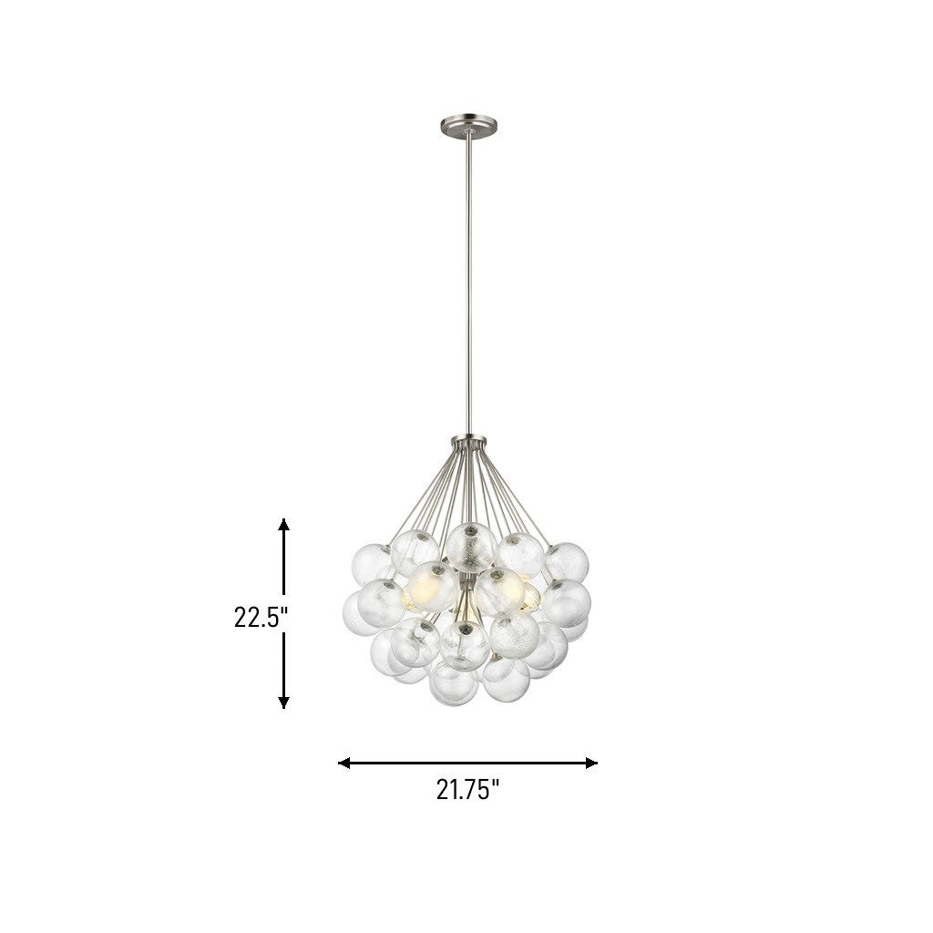 Visual Comfort Studio Canada - 6514303-962 - Three Light Pendant - Bronzeville - Brushed Nickel