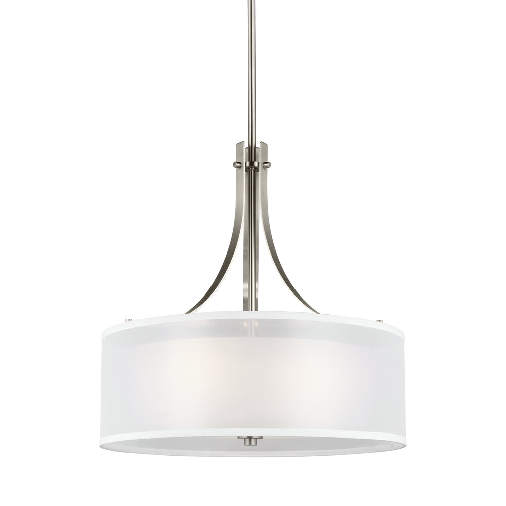 Generation Lighting Canada - 6537303-962 - Three Light Pendant - Elmwood Park - Brushed Nickel
