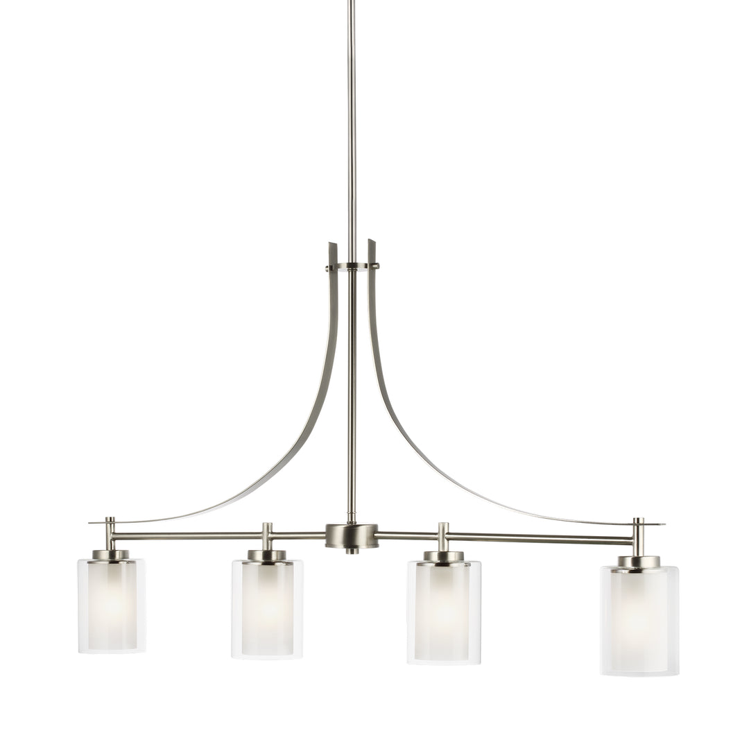 Generation Lighting Canada - 6637304-962 - Four Light Island Pendant - Elmwood Park - Brushed Nickel