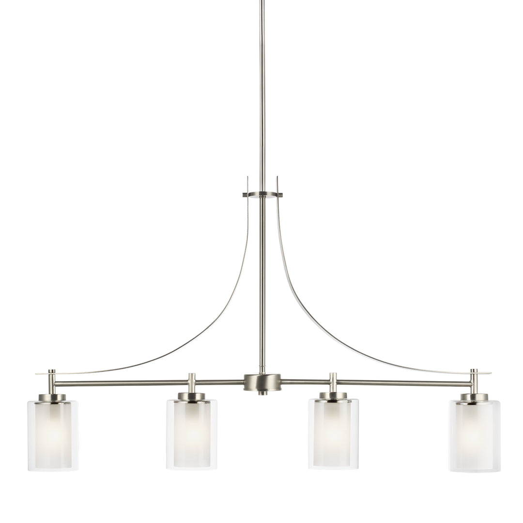 Generation Lighting Canada - 6637304-962 - Four Light Island Pendant - Elmwood Park - Brushed Nickel