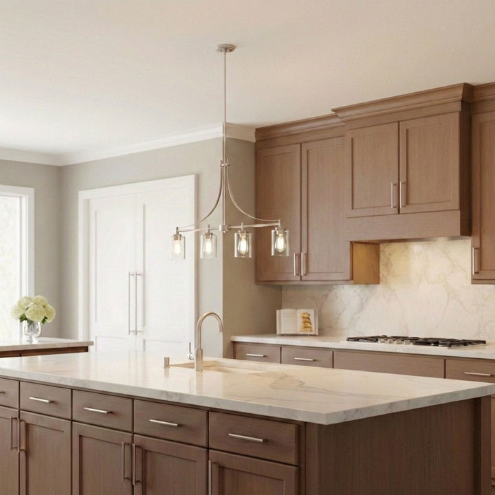 Generation Lighting Canada - 6637304-962 - Four Light Island Pendant - Elmwood Park - Brushed Nickel