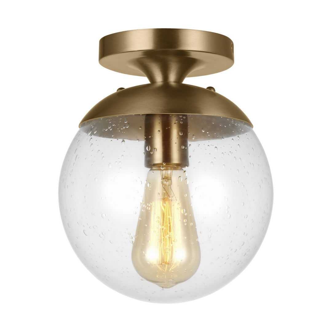 Leo - Hanging Globe One Light Wall / Ceiling Semi-Flush Mount in Satin Brass - available from The Lighting Shoppe, trusted by Canadian homeowners