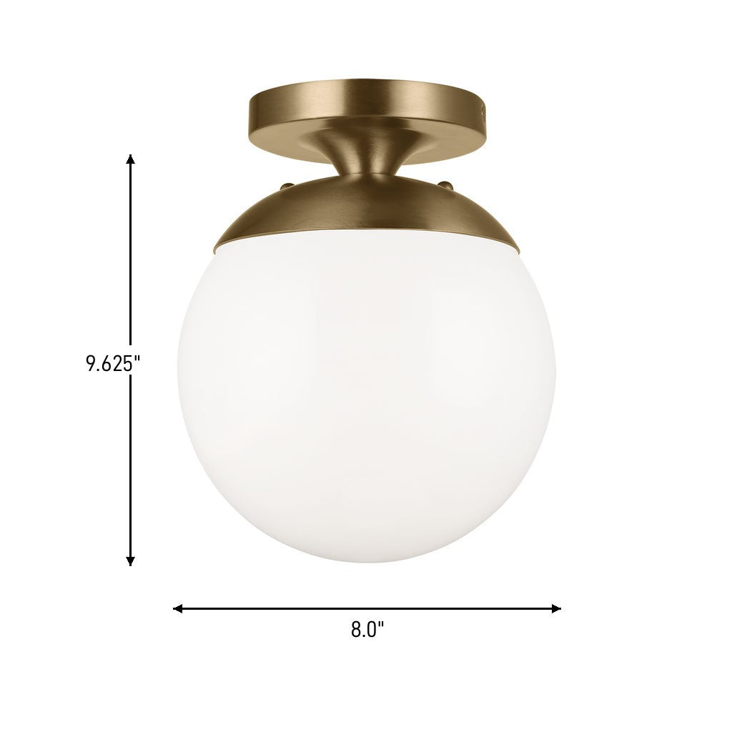 Visual Comfort Studio Canada - 7518-848 - One Light Wall / Ceiling Semi-Flush Mount - Leo - Hanging Globe - Satin Brass