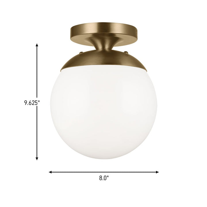 Visual Comfort Studio Canada - 7518-848 - One Light Wall / Ceiling Semi-Flush Mount - Leo - Hanging Globe - Satin Brass