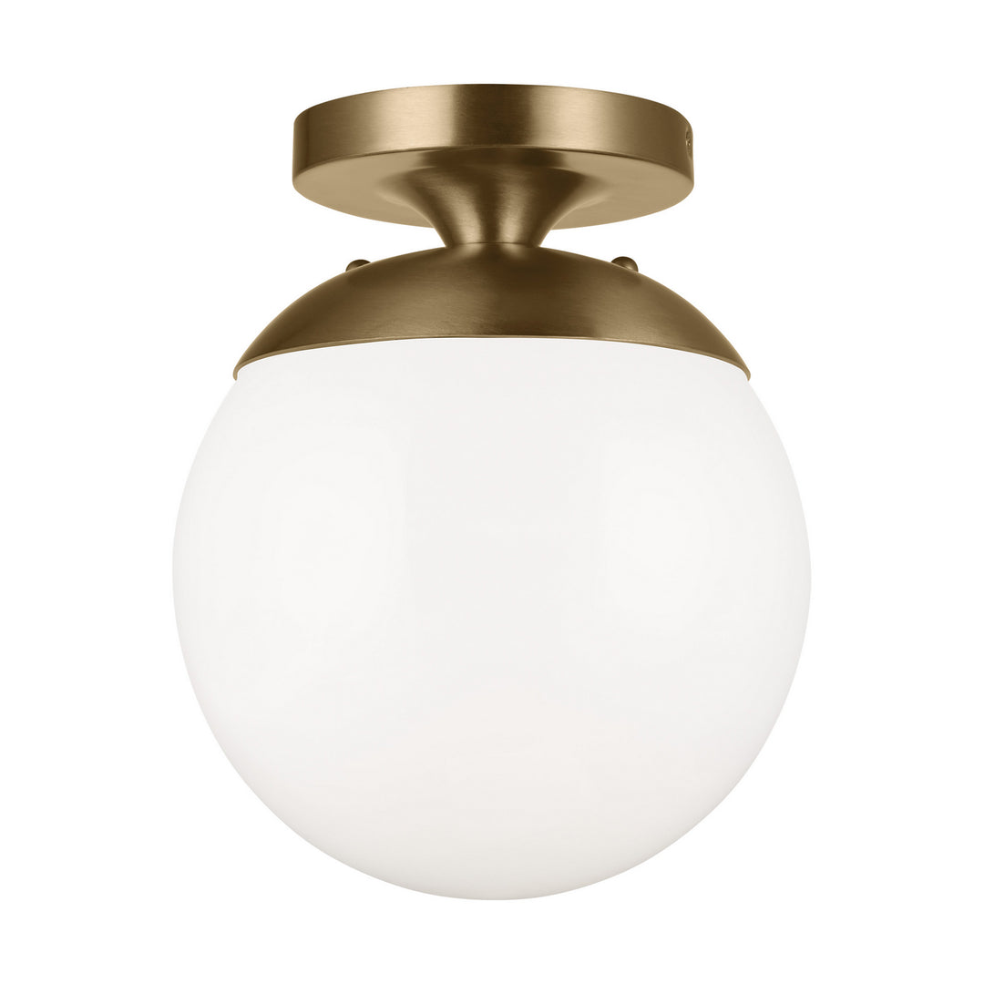 Leo - Hanging Globe One Light Wall / Ceiling Semi-Flush Mount in Satin Brass - available from The Lighting Shoppe, trusted by Canadian homeowners