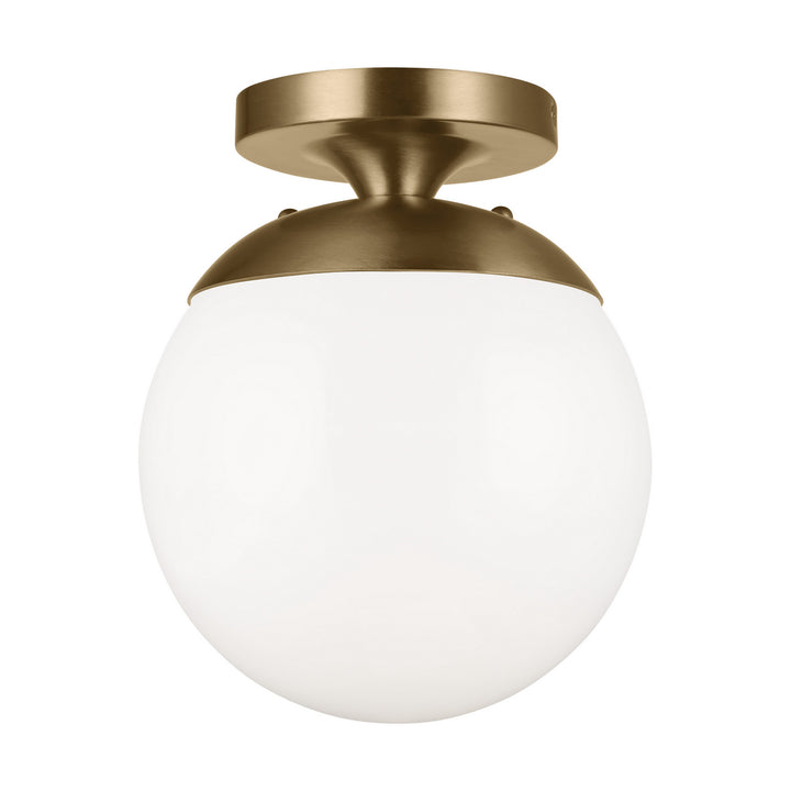 Leo - Hanging Globe One Light Wall / Ceiling Semi-Flush Mount in Satin Brass - available from The Lighting Shoppe, trusted by Canadian homeowners