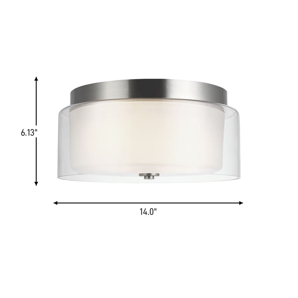 Generation Lighting Canada - 7537302-962 - Two Light Flush Mount - Elmwood Park - Brushed Nickel