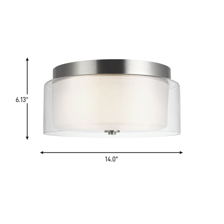 Generation Lighting Canada - 7537302-962 - Two Light Flush Mount - Elmwood Park - Brushed Nickel