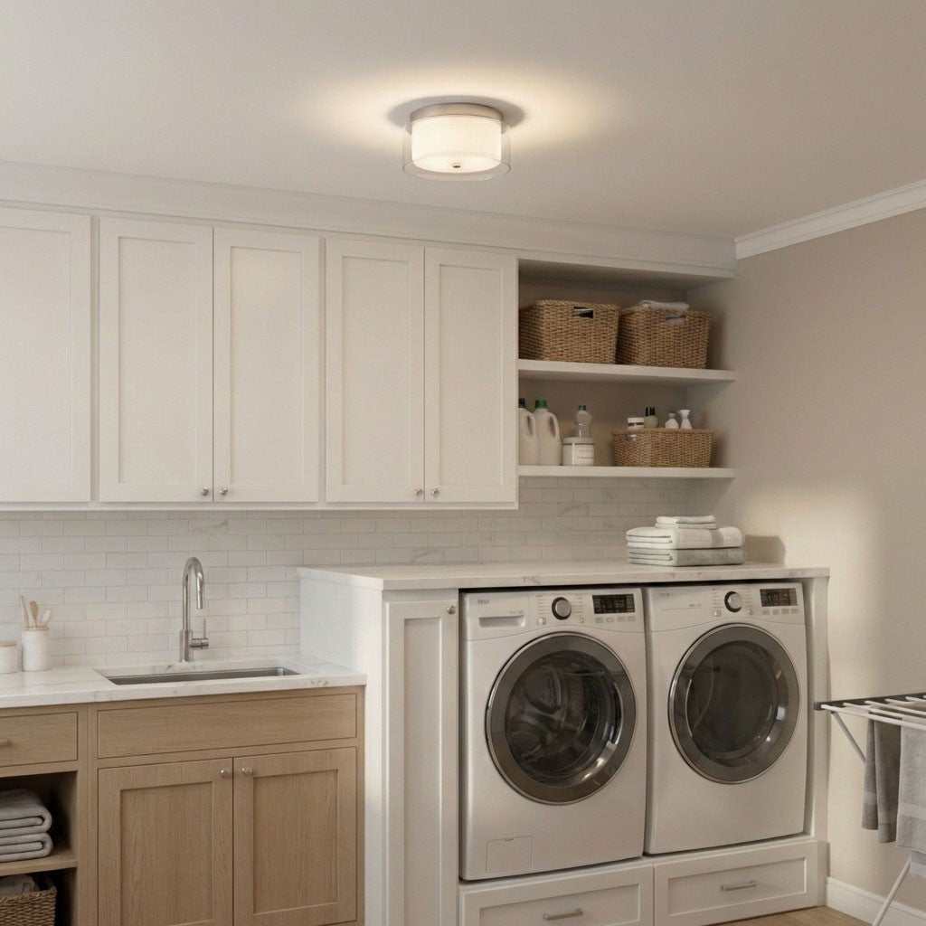 Generation Lighting Canada - 7537302-962 - Two Light Flush Mount - Elmwood Park - Brushed Nickel