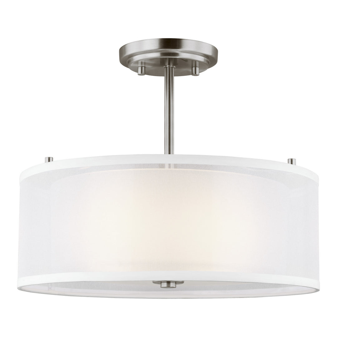 Generation Lighting Canada - 7737302EN3-962 - Two Light Semi-Flush Mount - Elmwood Park - Brushed Nickel