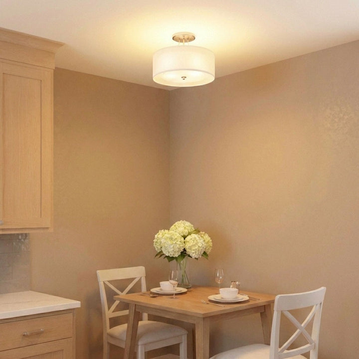 Generation Lighting Canada - 7737303-962 - Three Light Semi-Flush Mount - Elmwood Park - Brushed Nickel