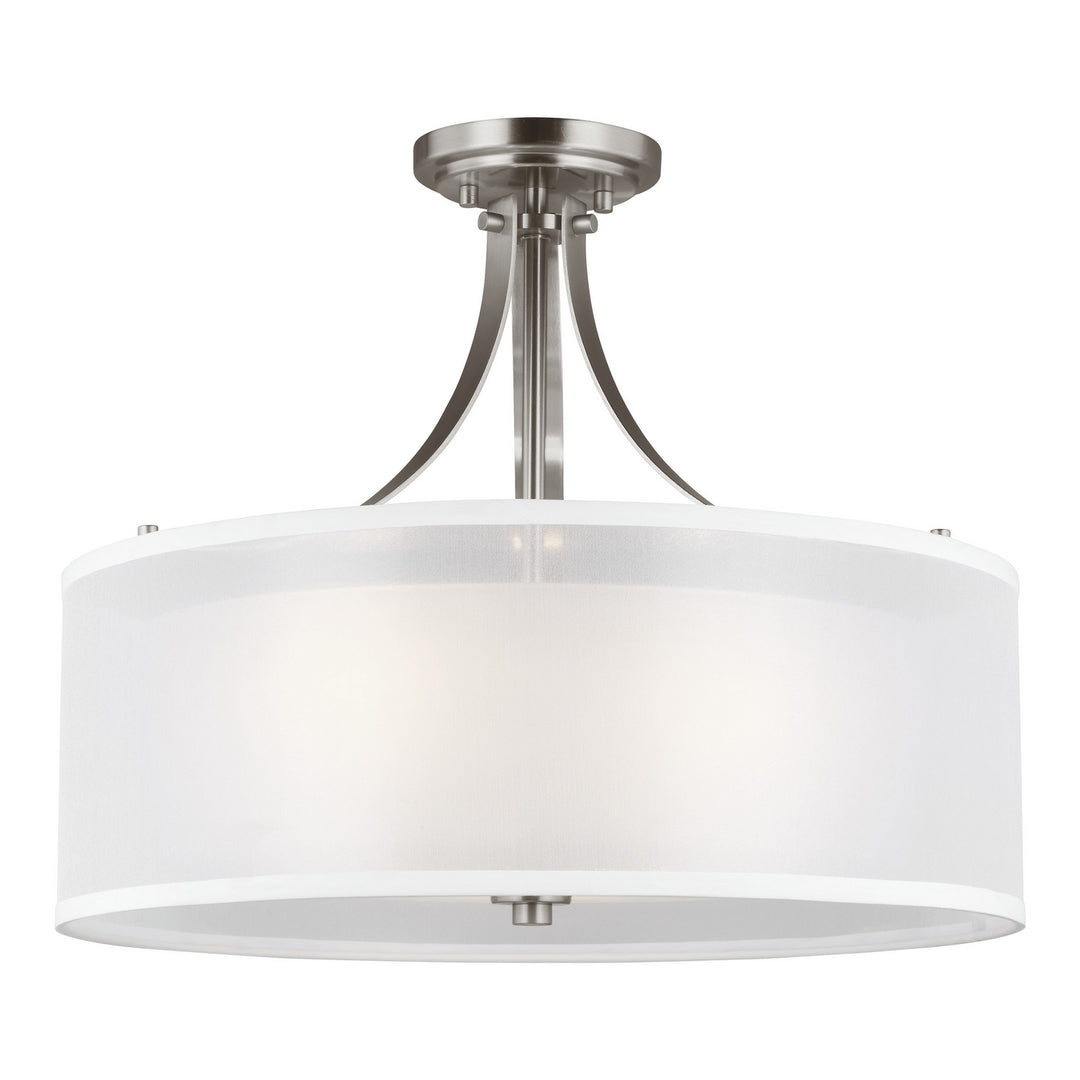 Generation Lighting Canada - 7737303EN3-962 - Three Light Semi-Flush Mount - Elmwood Park - Brushed Nickel