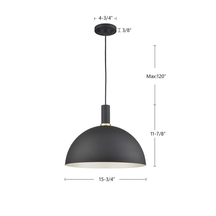 Kuzco Canada - 492316-BK/GD - One Light Pendant - Archibald - Black With Gold Detail