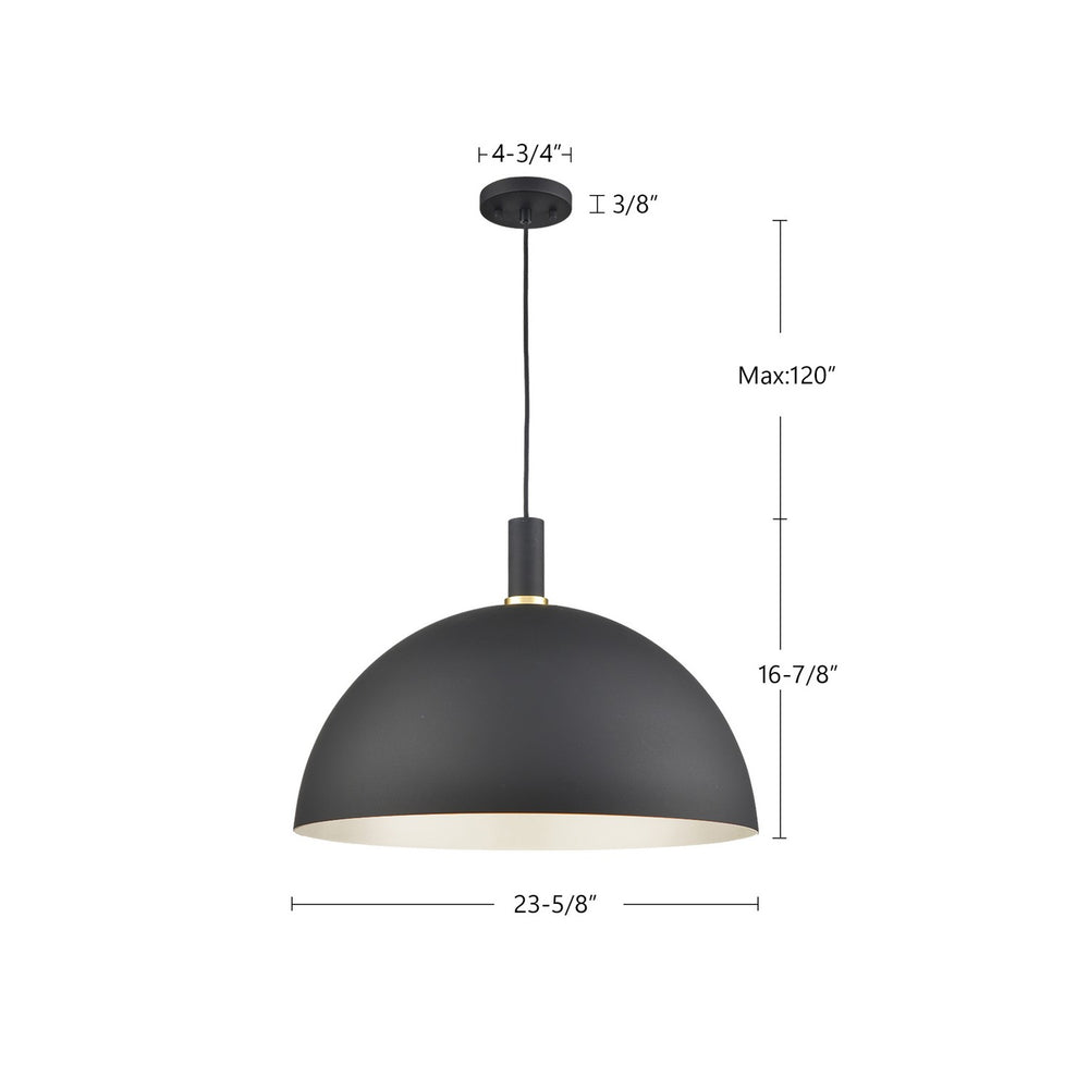 Kuzco Canada - 492324-BK/GD - One Light Pendant - Archibald - Black With Gold Detail
