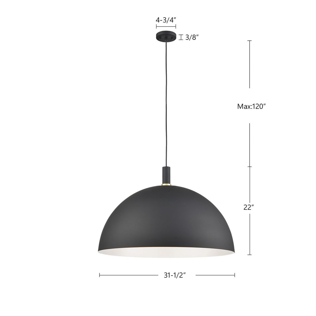 Kuzco Canada - 492332-BK/GD - One Light Pendant - Archibald - Black With Gold Detail