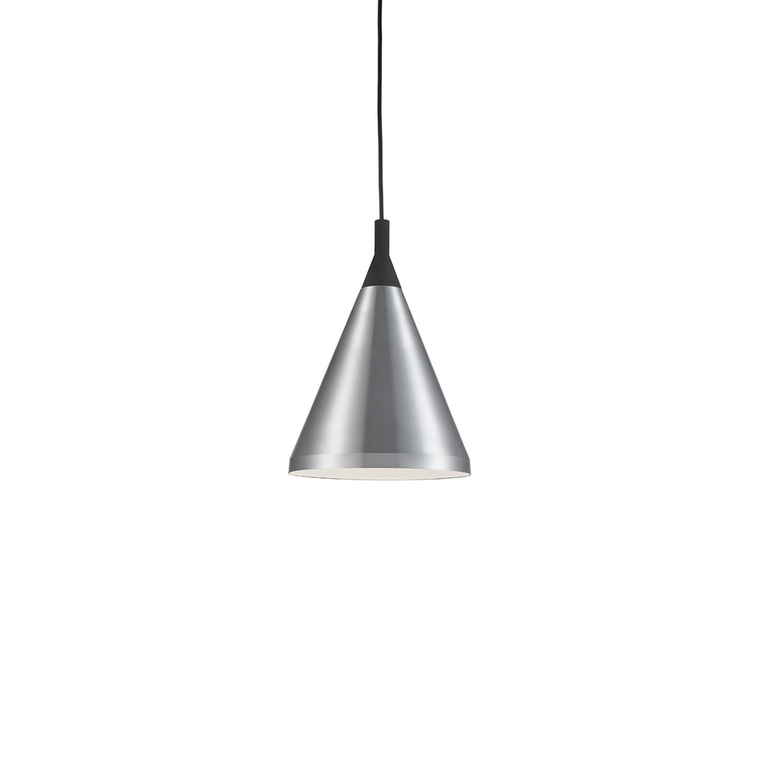 Dorothy One Light Pendant in Brushed Nickel With Black Detail - available from The Lighting Shoppe, trusted by Canadian homeowners