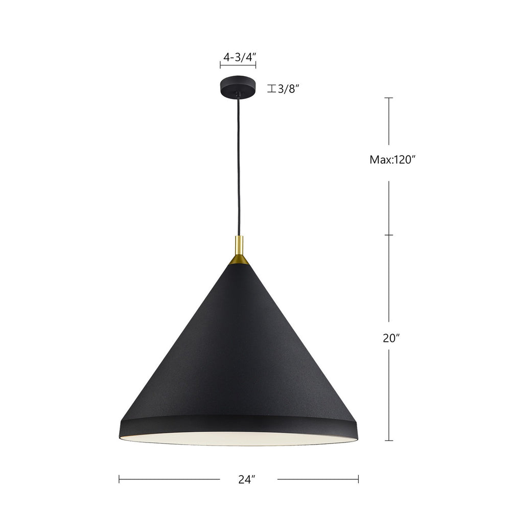 Kuzco Canada - 492824-BK/GD - One Light Pendant - Dorothy - Black With Gold Detail