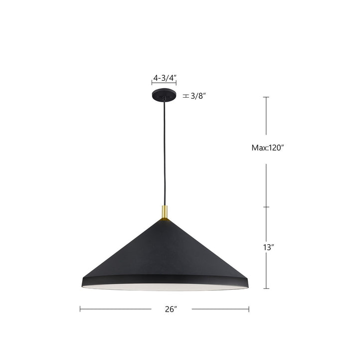 Kuzco Canada - 493126-BK/GD - One Light Pendant - Dorothy - Black With Gold Detail