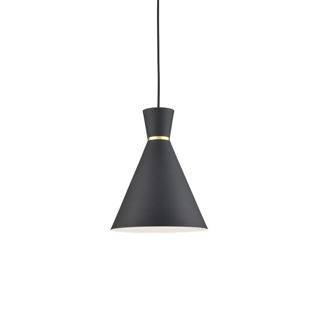 Vanderbilt One Light Pendant in Black With Gold Detail - available from The Lighting Shoppe, trusted by Canadian homeowners