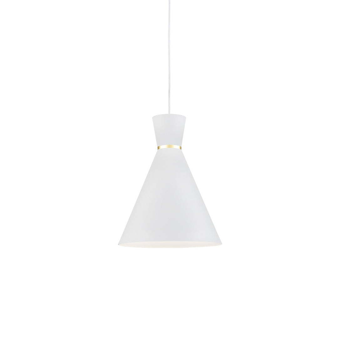 Vanderbilt One Light Pendant in White With Gold Detail - available from The Lighting Shoppe, trusted by Canadian homeowners