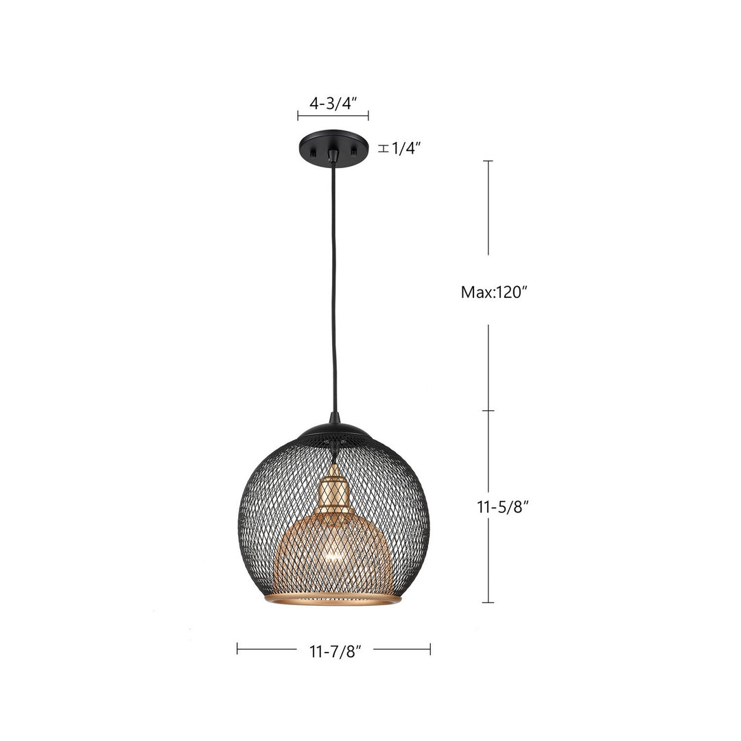 Kuzco Canada - 494412-BK/GD - One Light Pendant - Gibraltar - Black/Gold