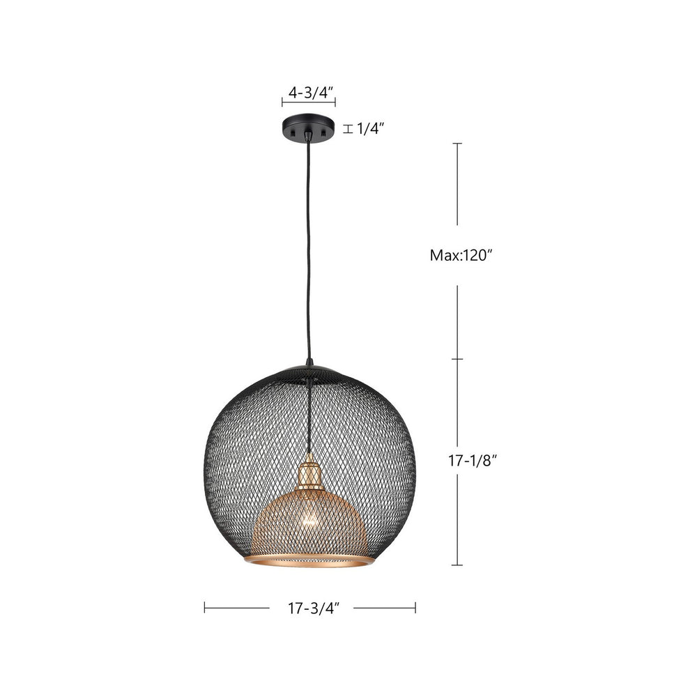 Kuzco Canada - 494418-BK/GD - One Light Pendant - Gibraltar - Black/Gold